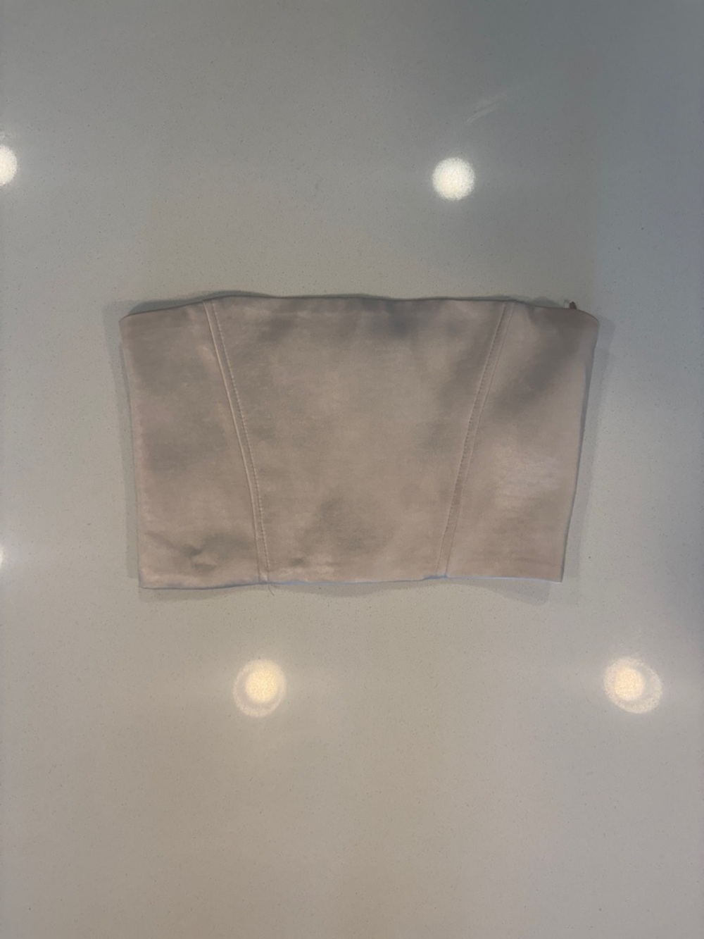 Zara Strapless Crop Top-Light Champagne